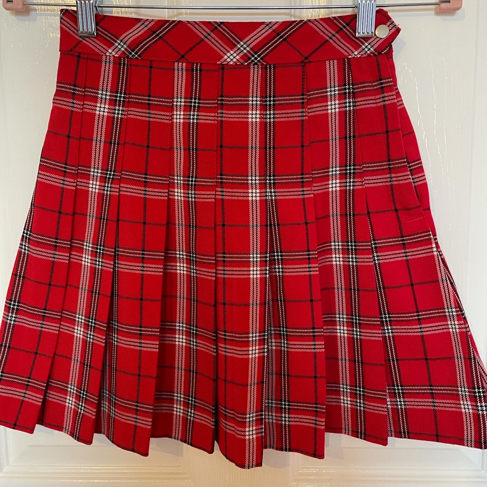 H&M pleated plaid skirt 0 NWT
